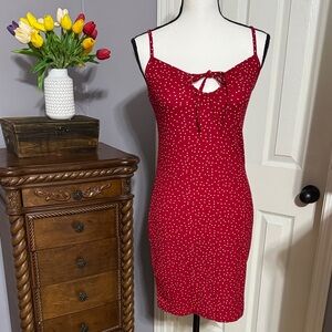 SHEIN Red Polka Dot Dress M Stretchy